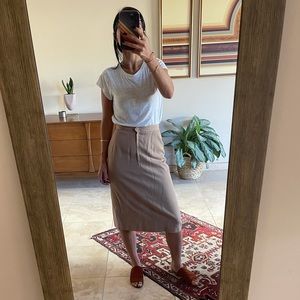 Vintage Classic Midi Skirt with Slit